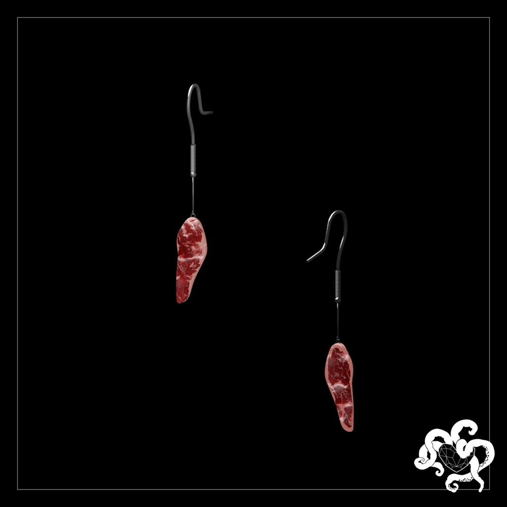 【VRC想定】赤色ピアス