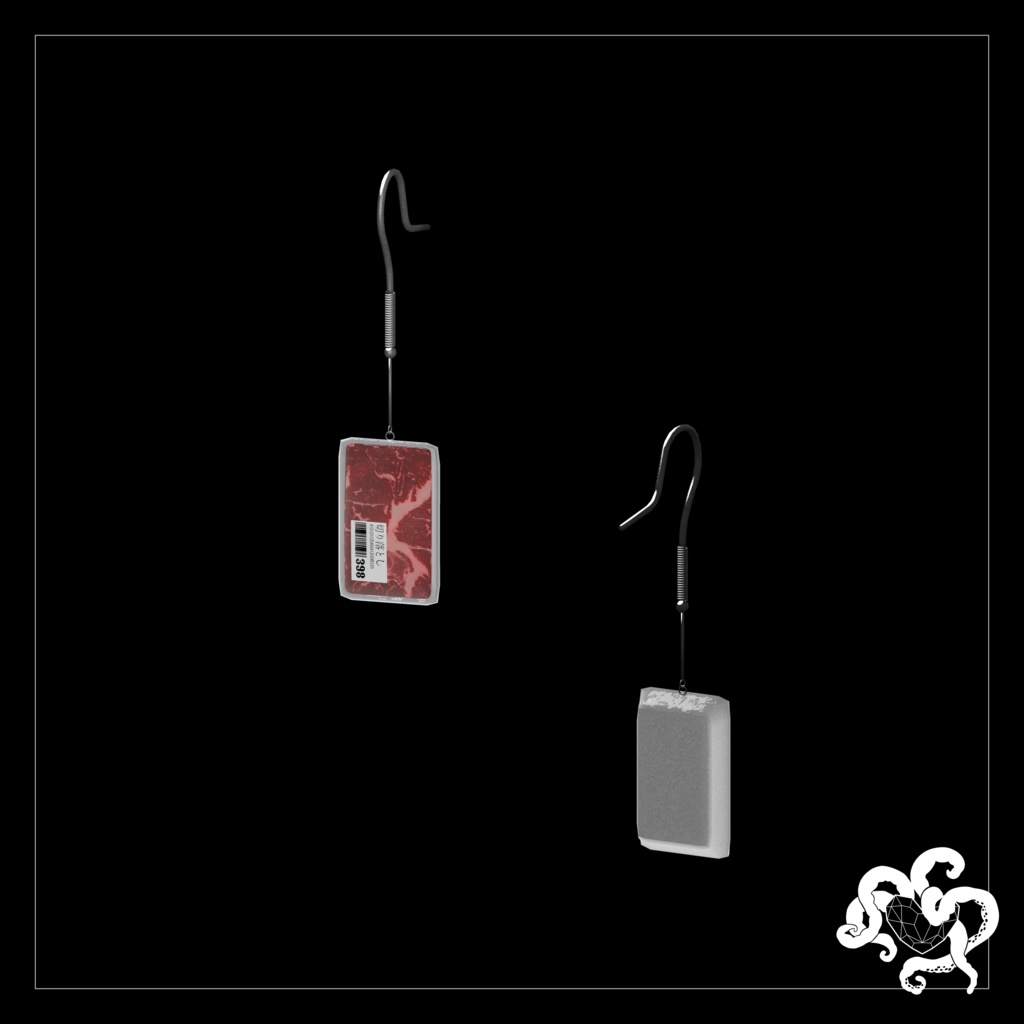 【VRC想定】赤色ピアス