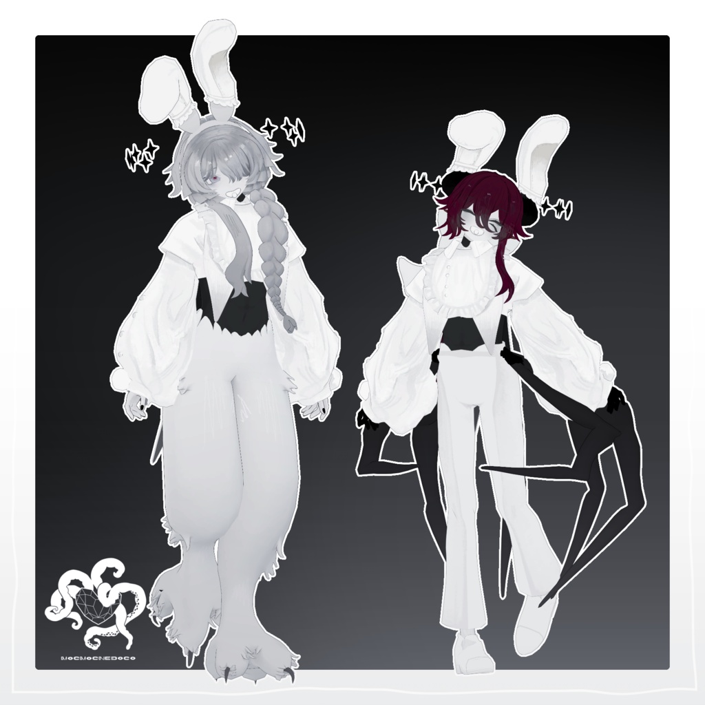 【VRChat想定衣装モデル】おくるみバニー Ver2.0|MOCBody_M対応