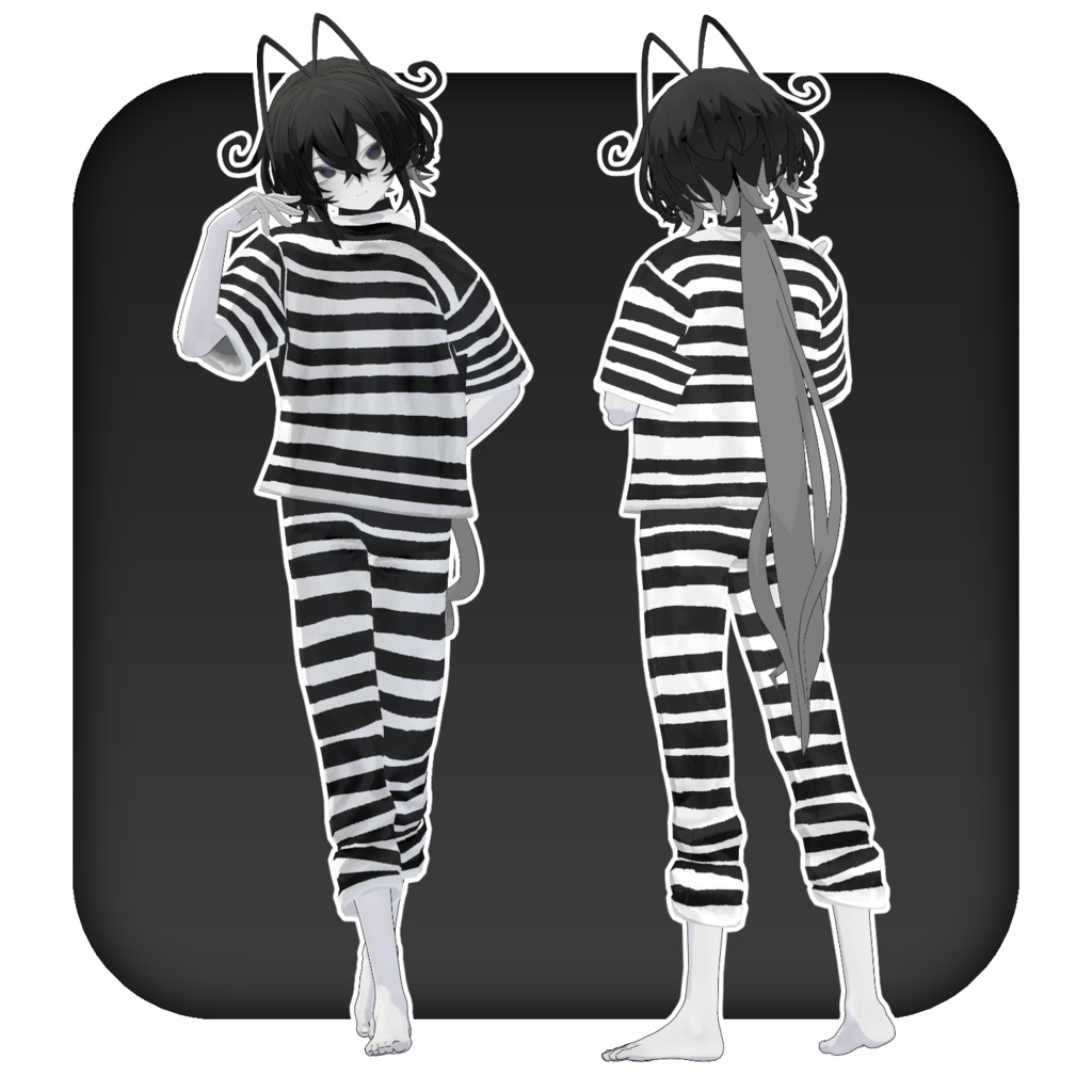 【無料】Simple囚人服【+Head対応】Ver1.1
