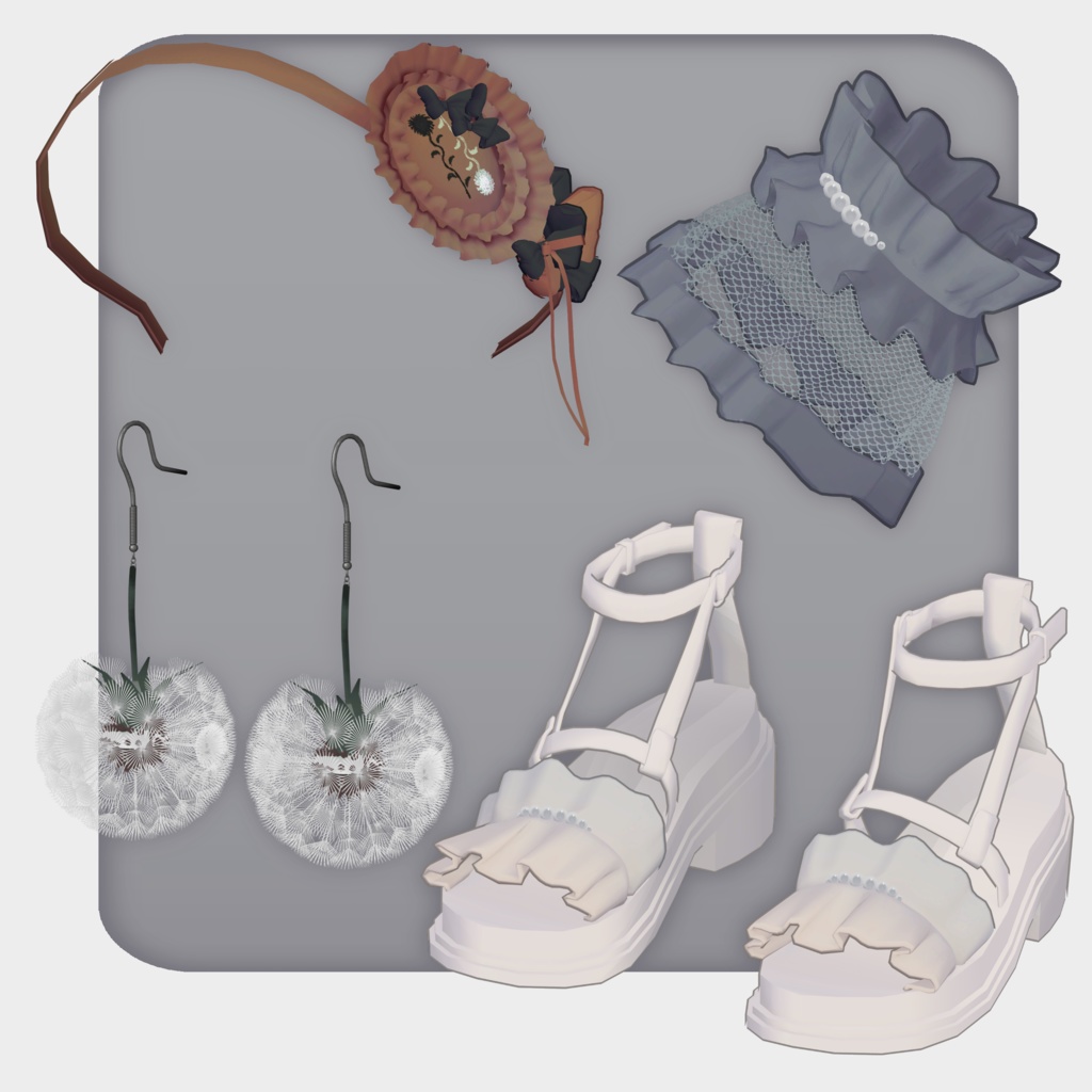 【VRChat想定服飾モデル】ぽぽニット - 7アバター対応