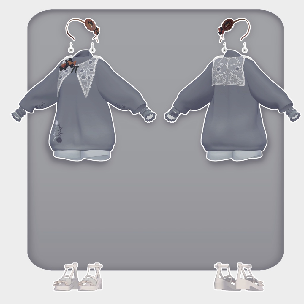 【VRChat想定服飾モデル】ぽぽニット - 7アバター対応