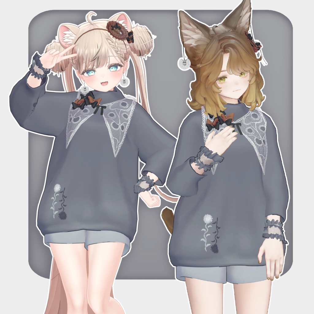 【VRChat想定服飾モデル】ぽぽニット - 7アバター対応