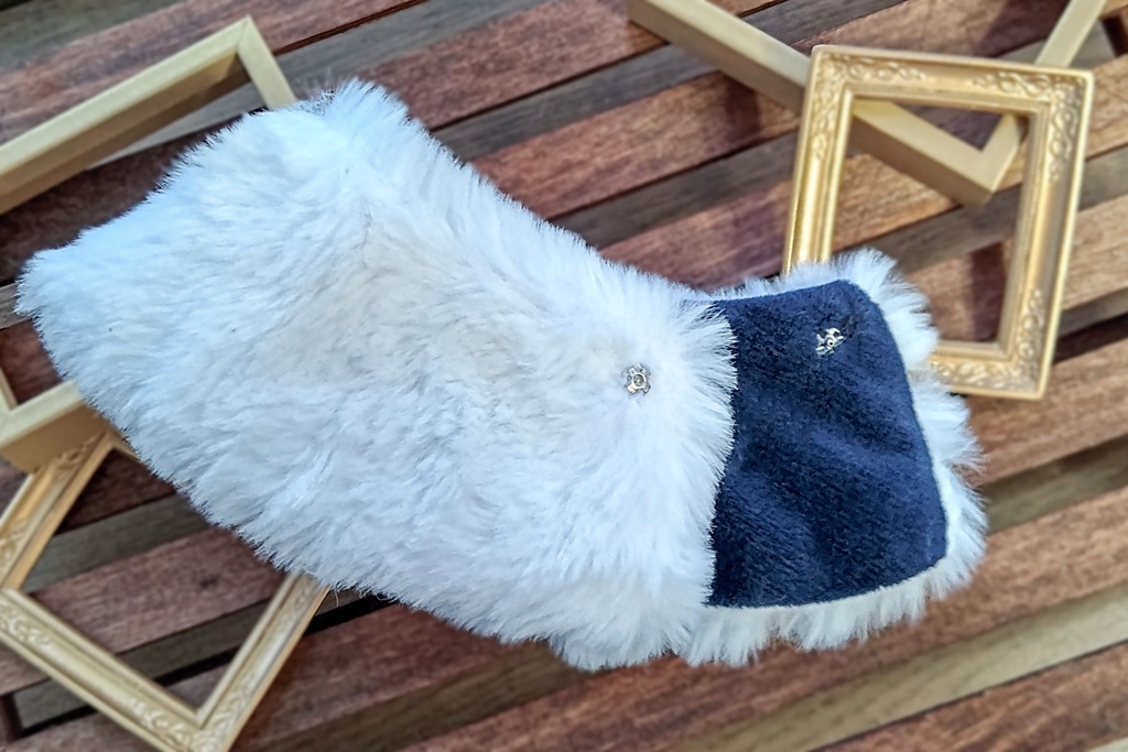 ふわふわケープ(グレー系)20cmぬい用