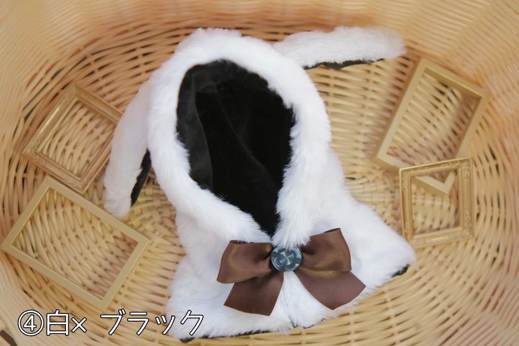 耳付きフードポンチョ(うさぎ)20cmぬい用