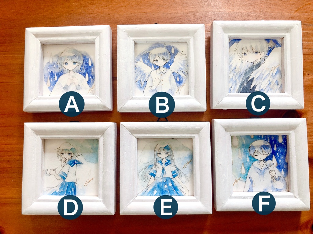 【セール対象】青色水彩ミニ原画 6種(400円引き)