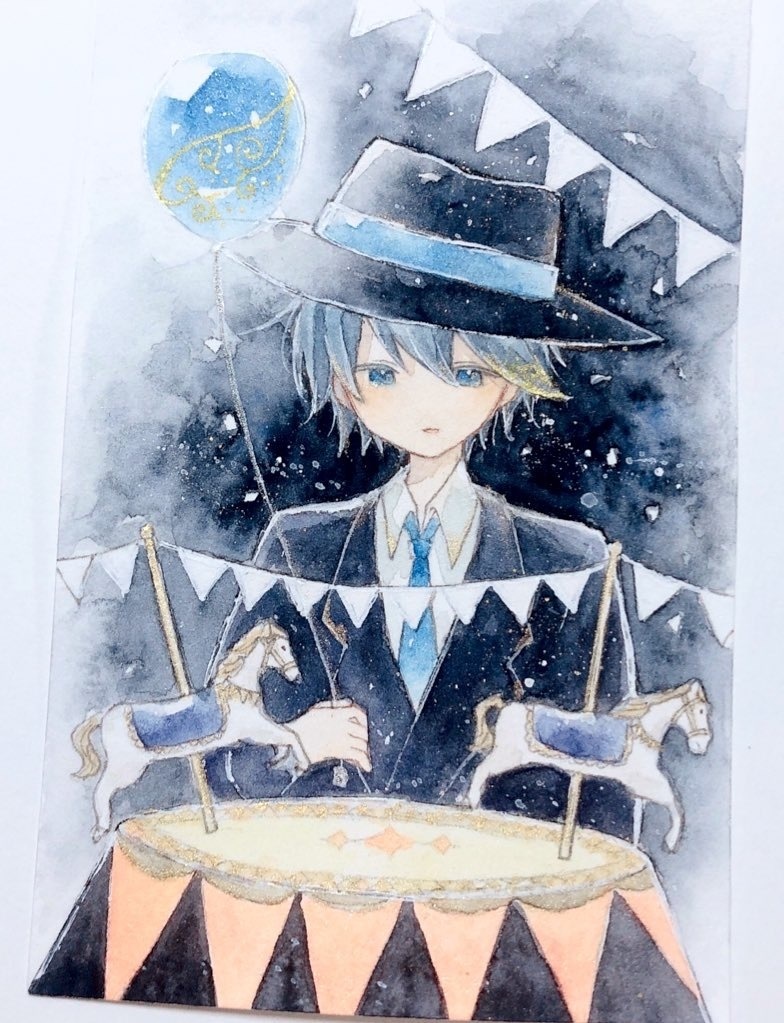 【額装作品】『青の青年』
