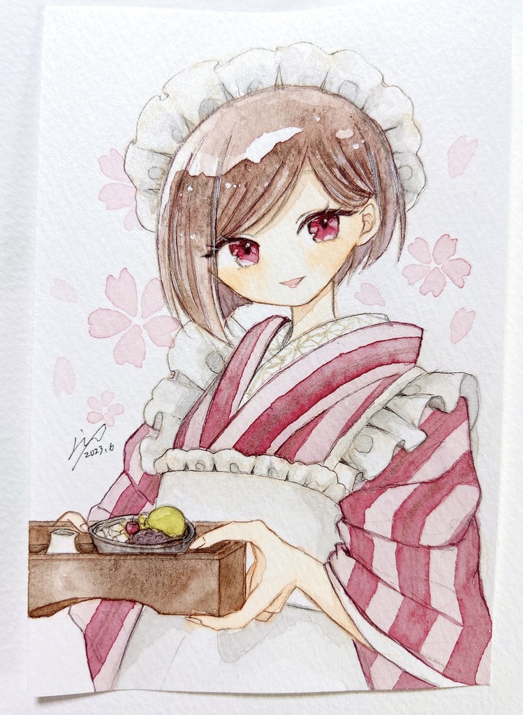 和服ドローイング3点