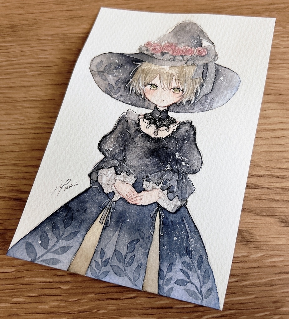 【新作】黒いドレスの女性フレームレス作品4種