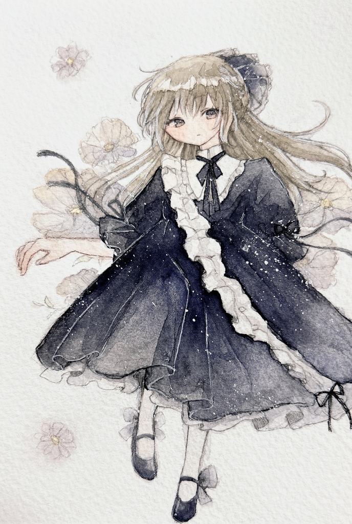 【新作】黒いドレスの女性フレームレス作品4種