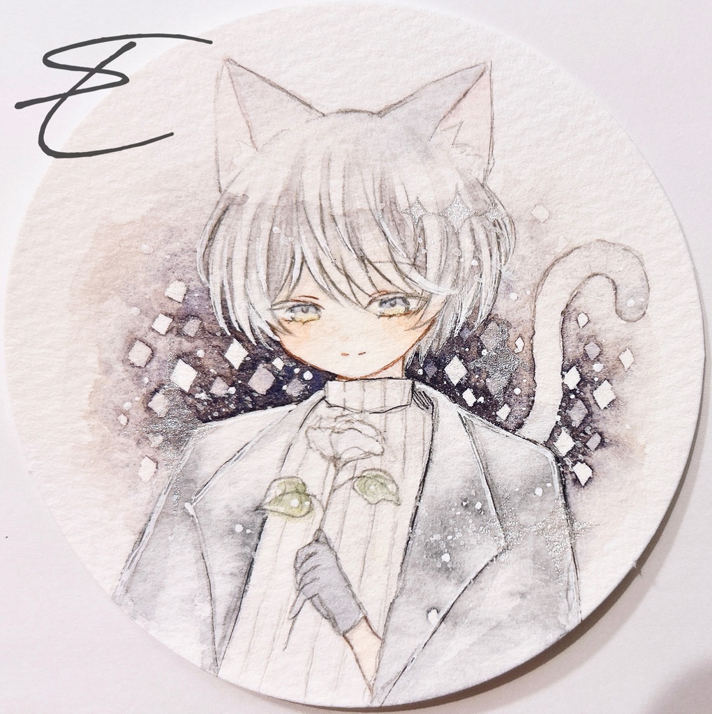 【新作】猫フレーム原画 7点