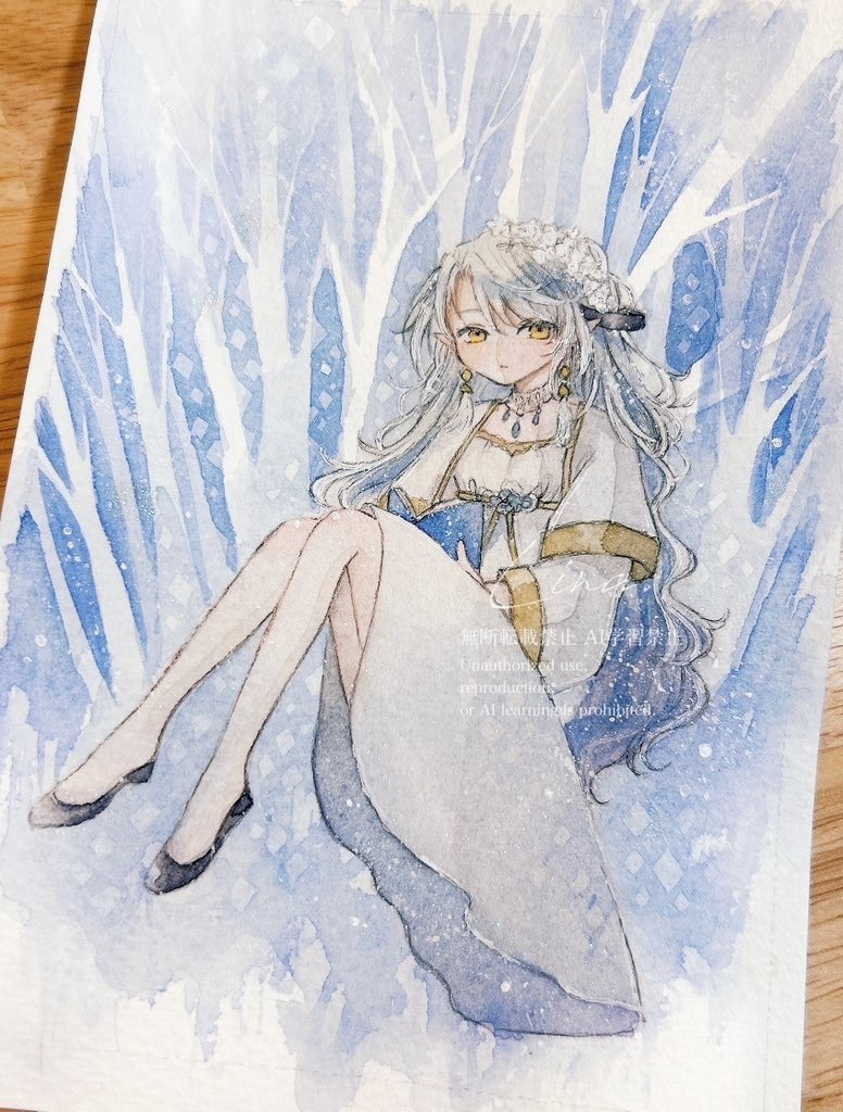 【新作】『静かな森にひとり抜け出して』額装作品