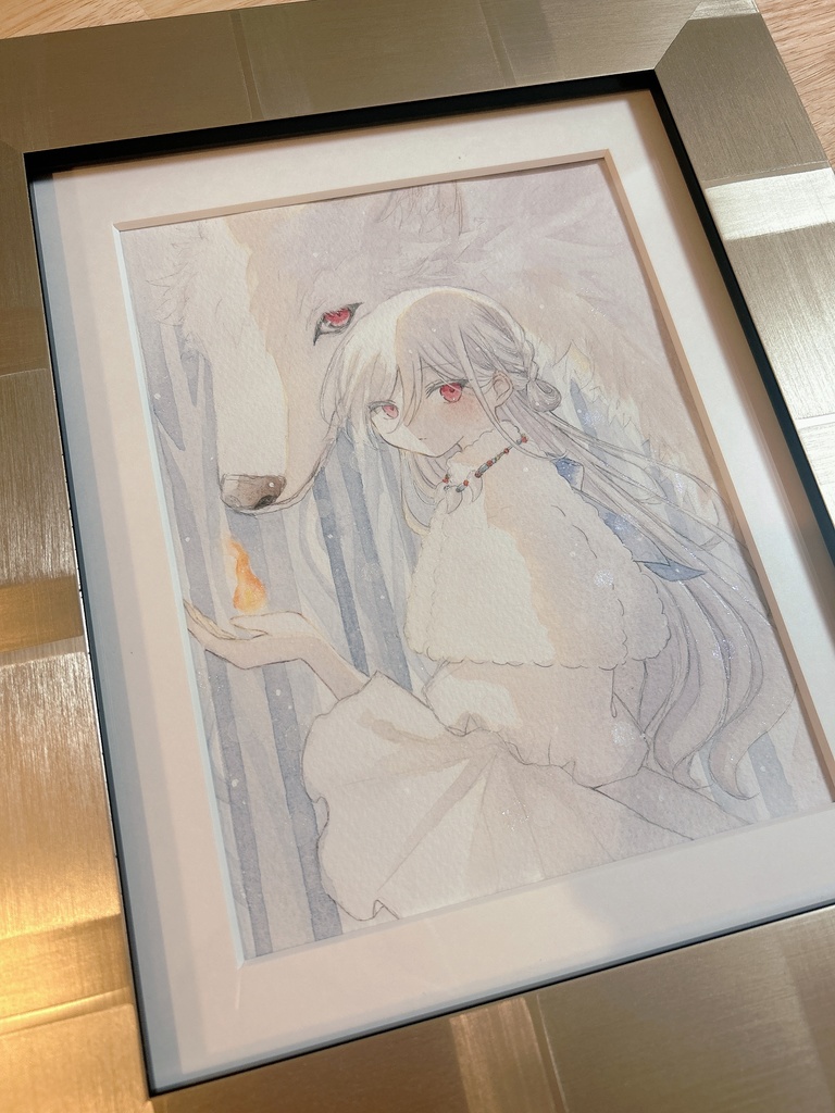 【新作】『ふたりでいれば温かい』額装作品