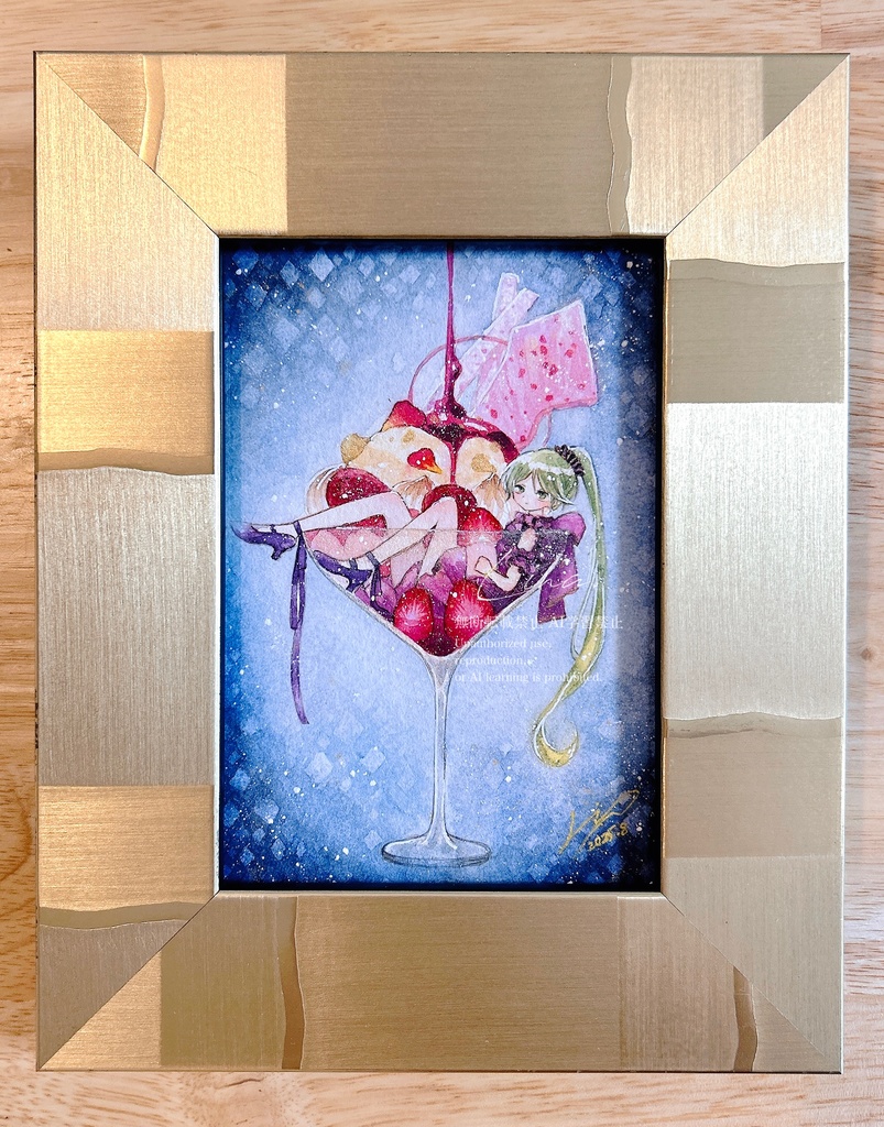 【真夜中のアイス展作品】『ロイヤルミルクティアイスのパフェ〜ラズベリーソース〜』