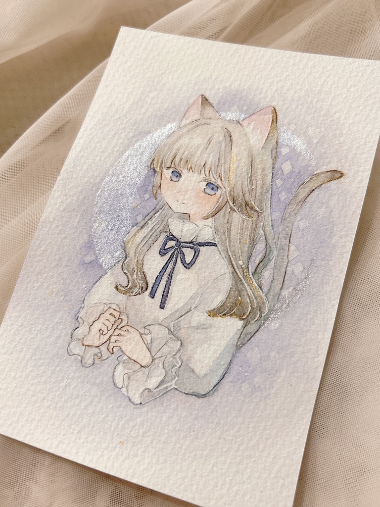 【月と猫は夜に語らう展作品】フレームレス作品