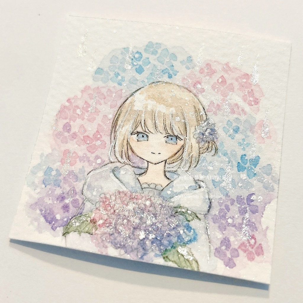 【新作】紫陽花ミニ原画 4種類