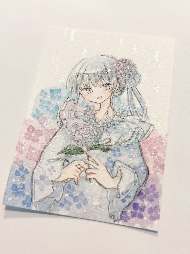 【新作】紫陽花ミニ原画 4種類