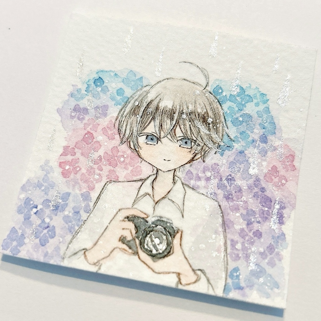 【新作】紫陽花ミニ原画 4種類