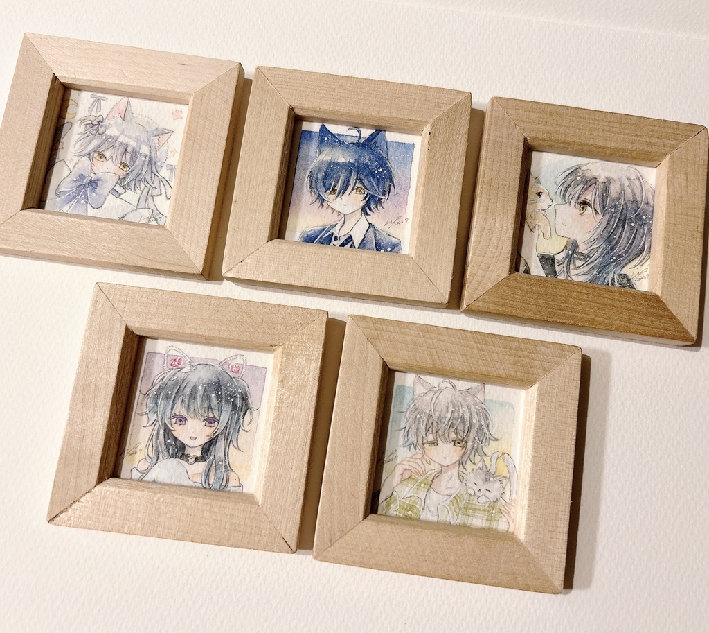 【新作】猫のミニ原画 6種