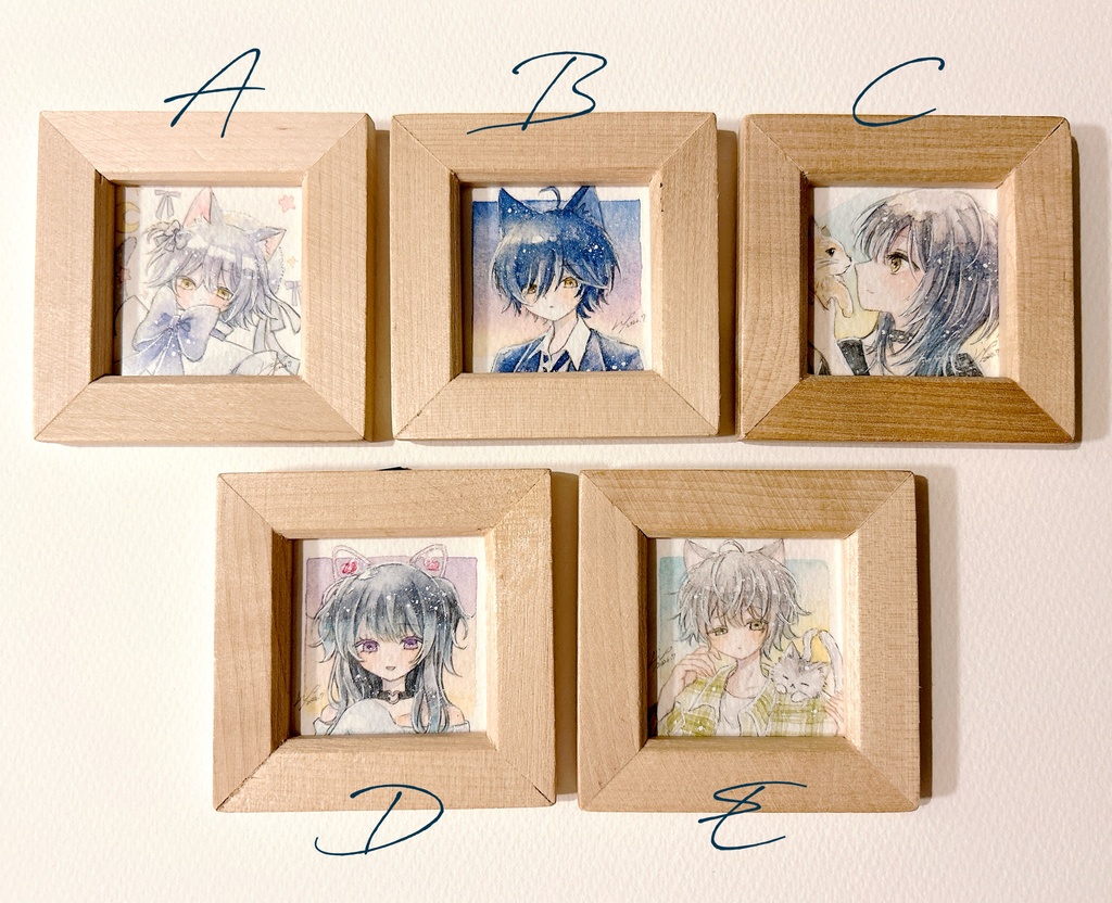 【新作】猫のミニ原画 6種