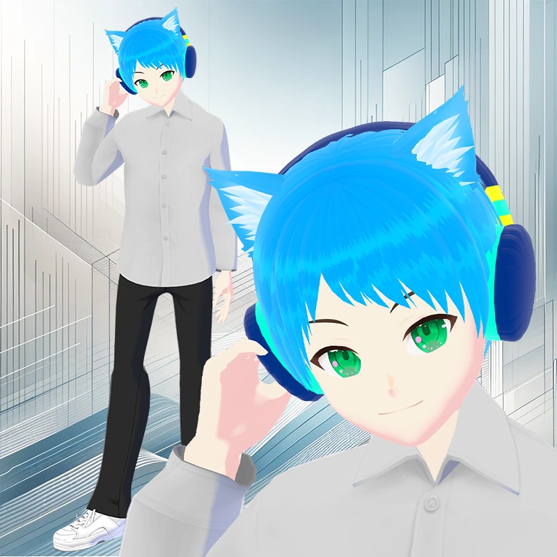 ヘッドホンに触れるVRoidポーズ.vroidpose