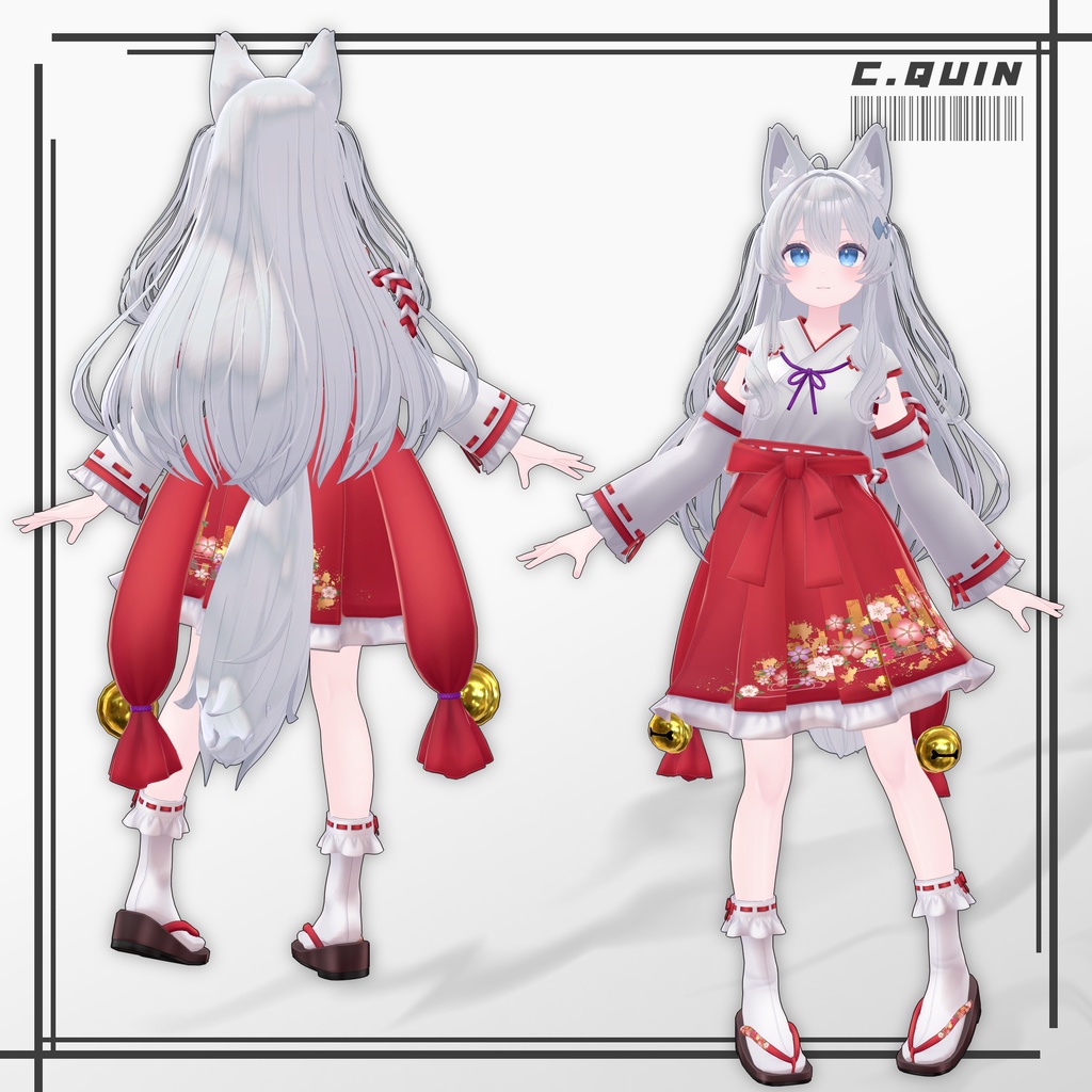 巫女風コーデセット Verライム