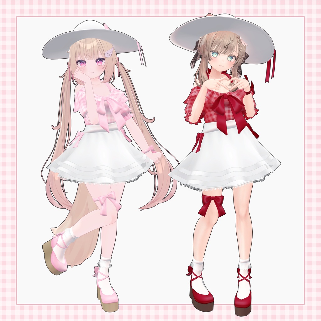 off shoulder gingham【8アバター対応】