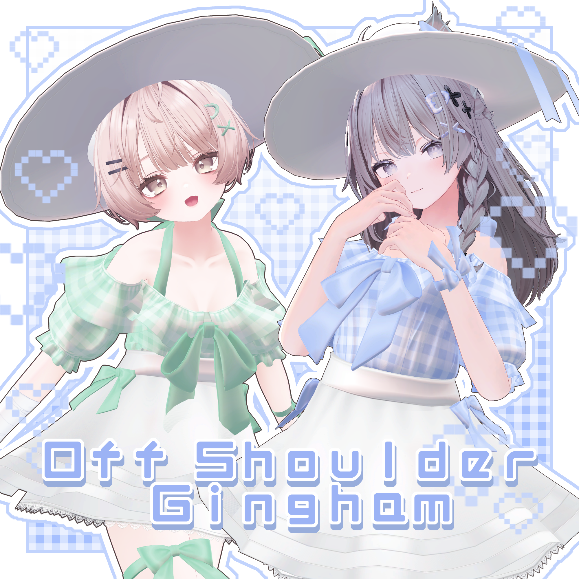 off shoulder gingham【8アバター対応】