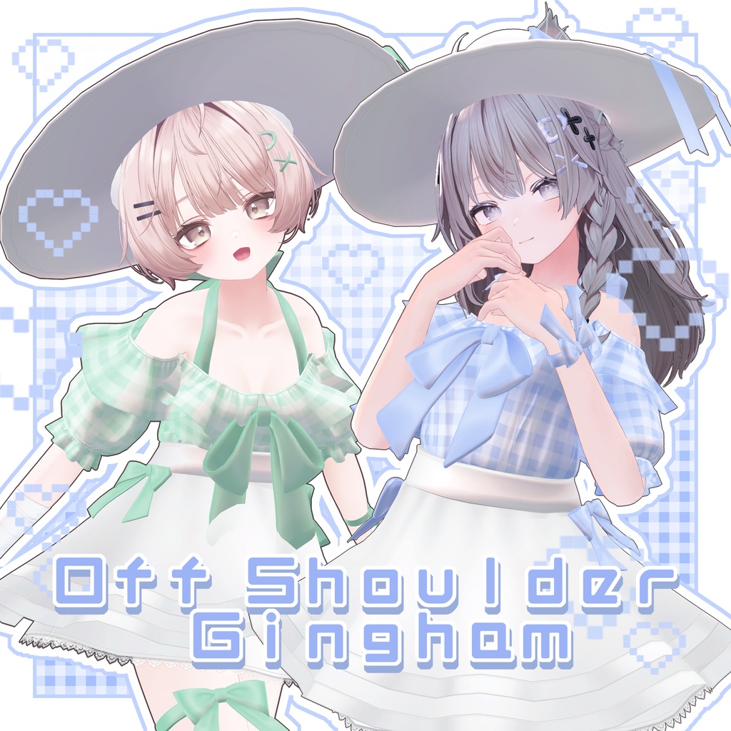 off shoulder gingham【8アバター対応】