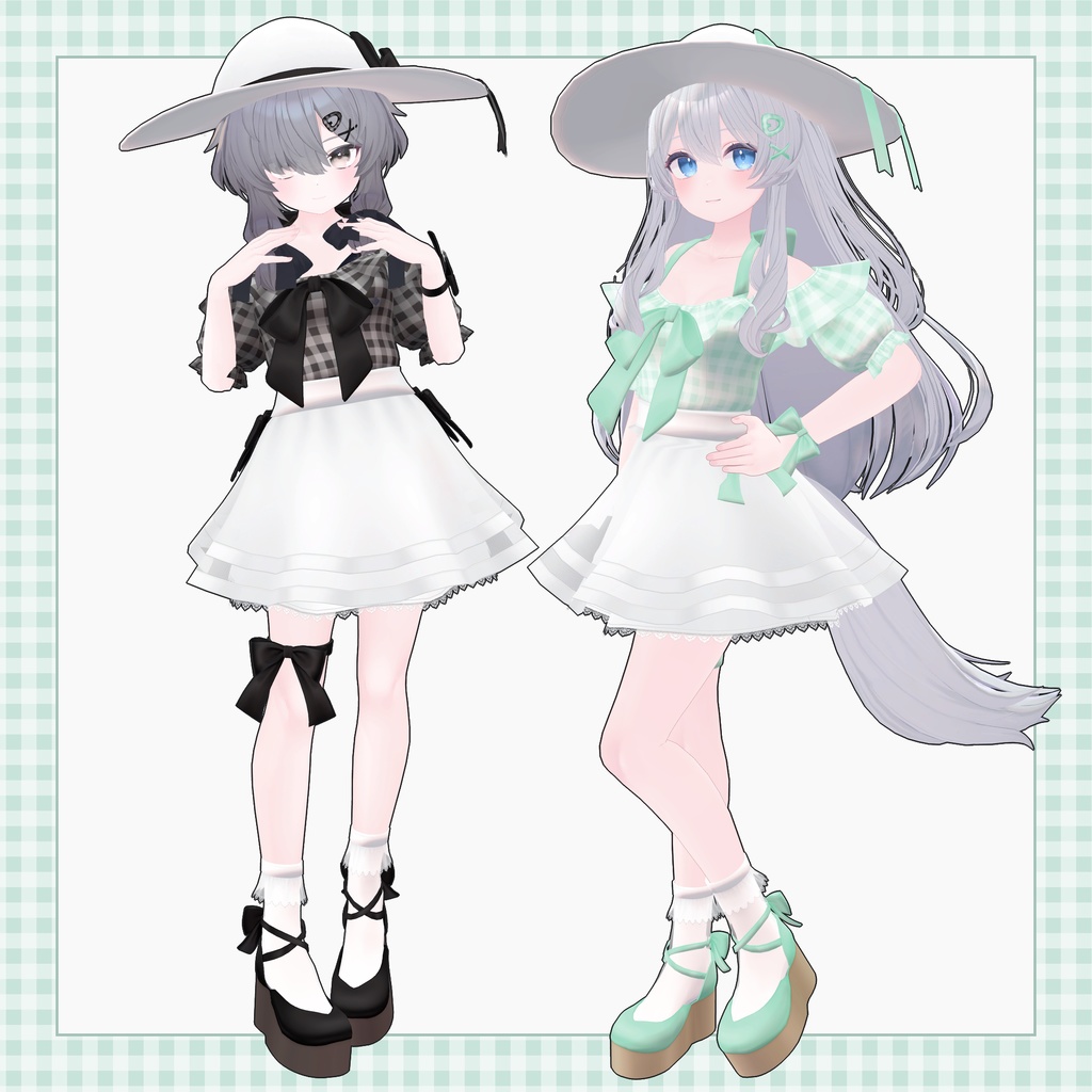 off shoulder gingham【8アバター対応】