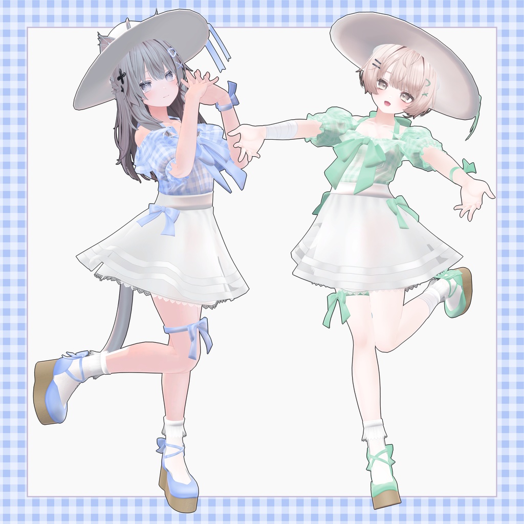 off shoulder gingham【8アバター対応】