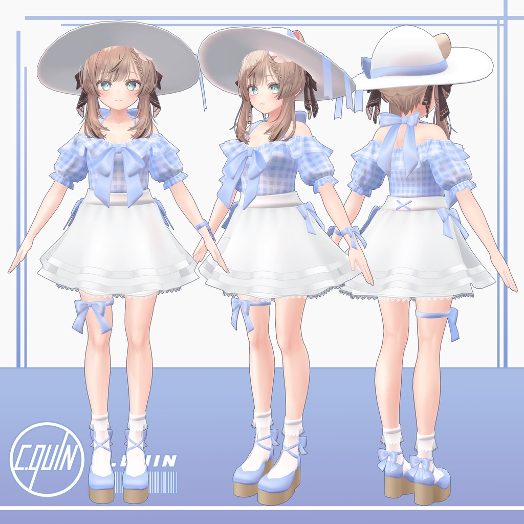 off shoulder gingham【8アバター対応】