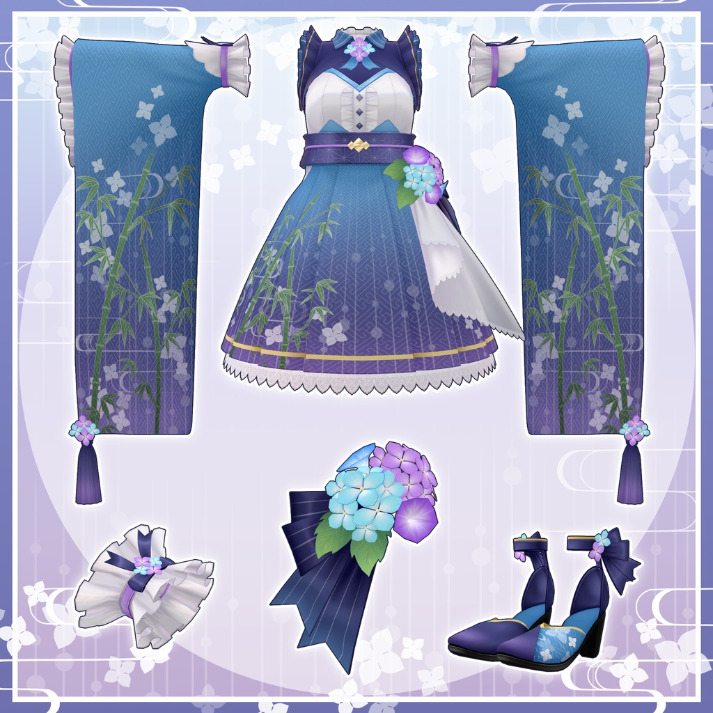 和装ドレス-雨花雅-【5アバター対応】