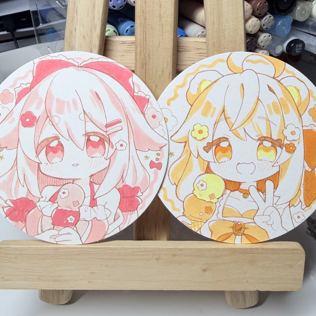 【ドローイング】まんまるカード原画
