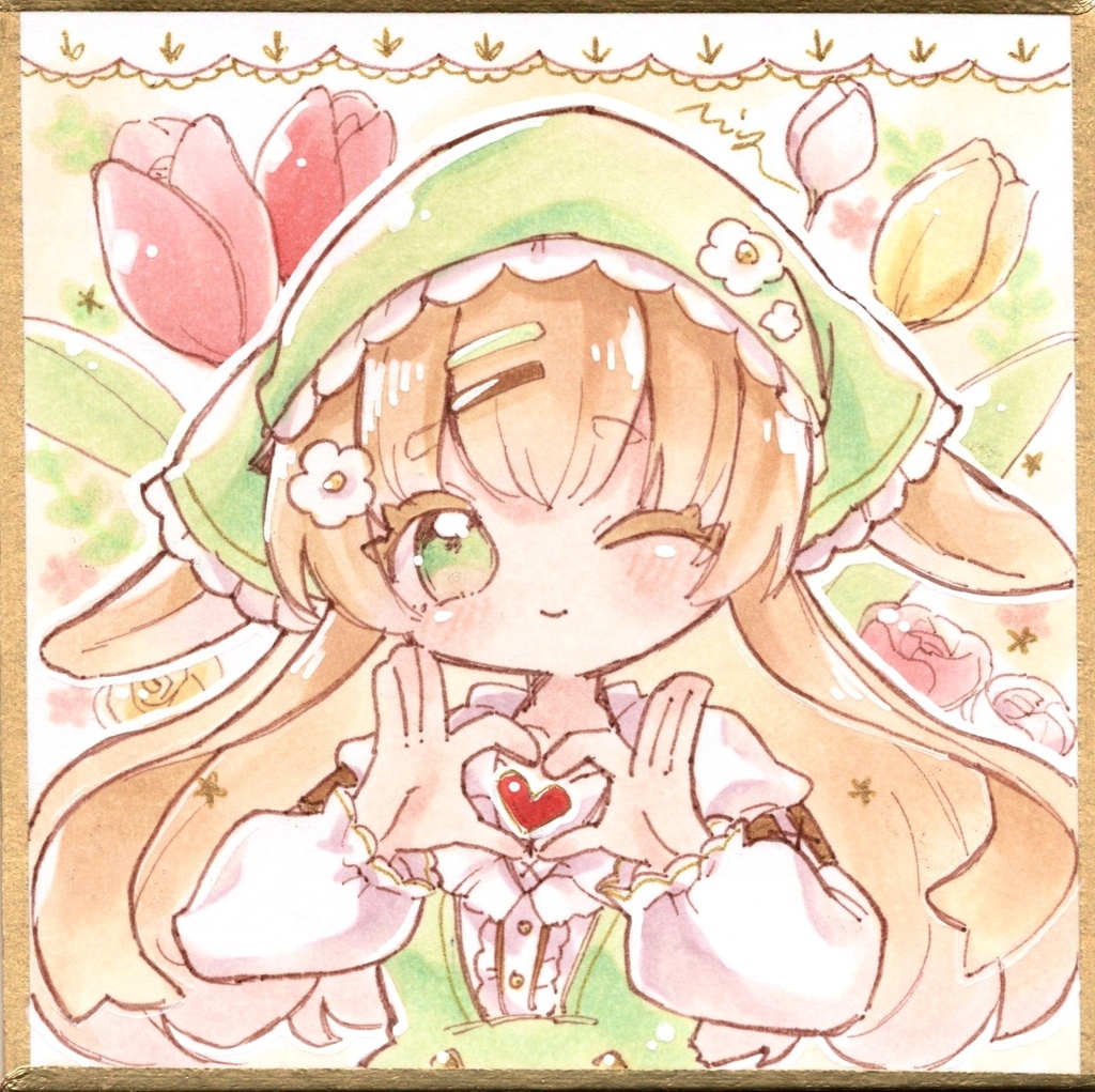 【原画】ロップイヤーちゃん豆色紙