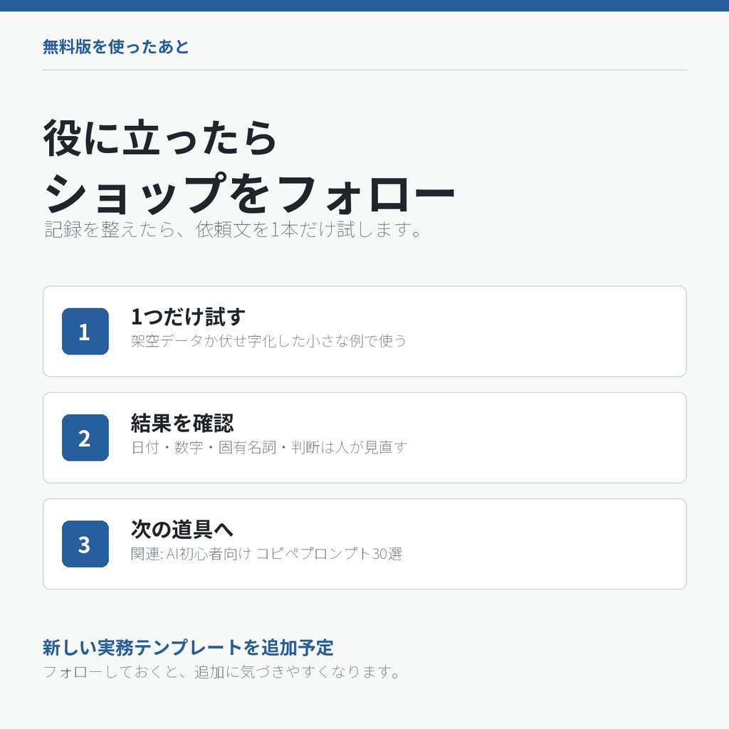【無料】会議メモ→報告書のAI整理テンプレ|Before/After・研修記録