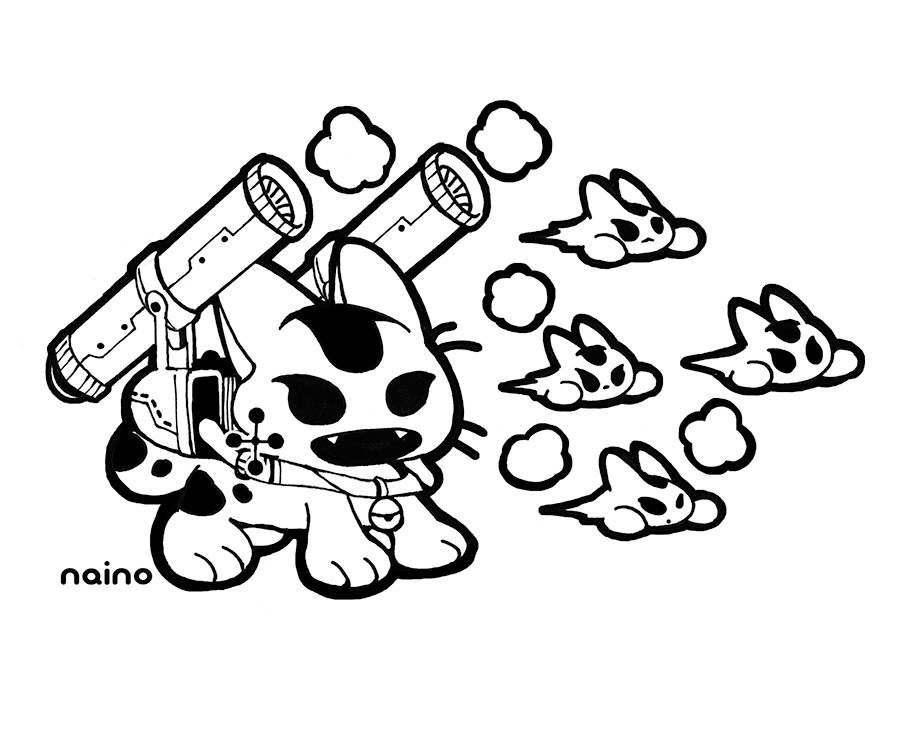 おキャット重キャノン砲Tシャツ