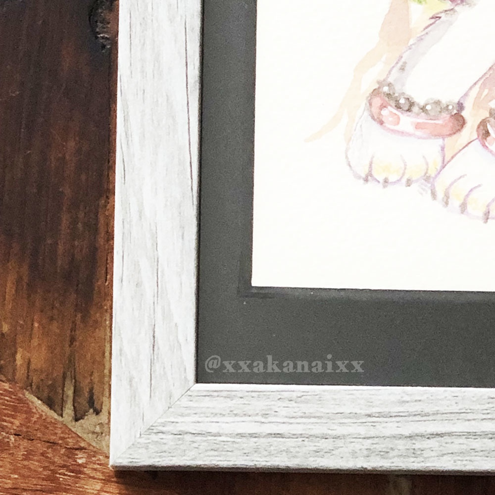 花柄の着物【水彩原画】