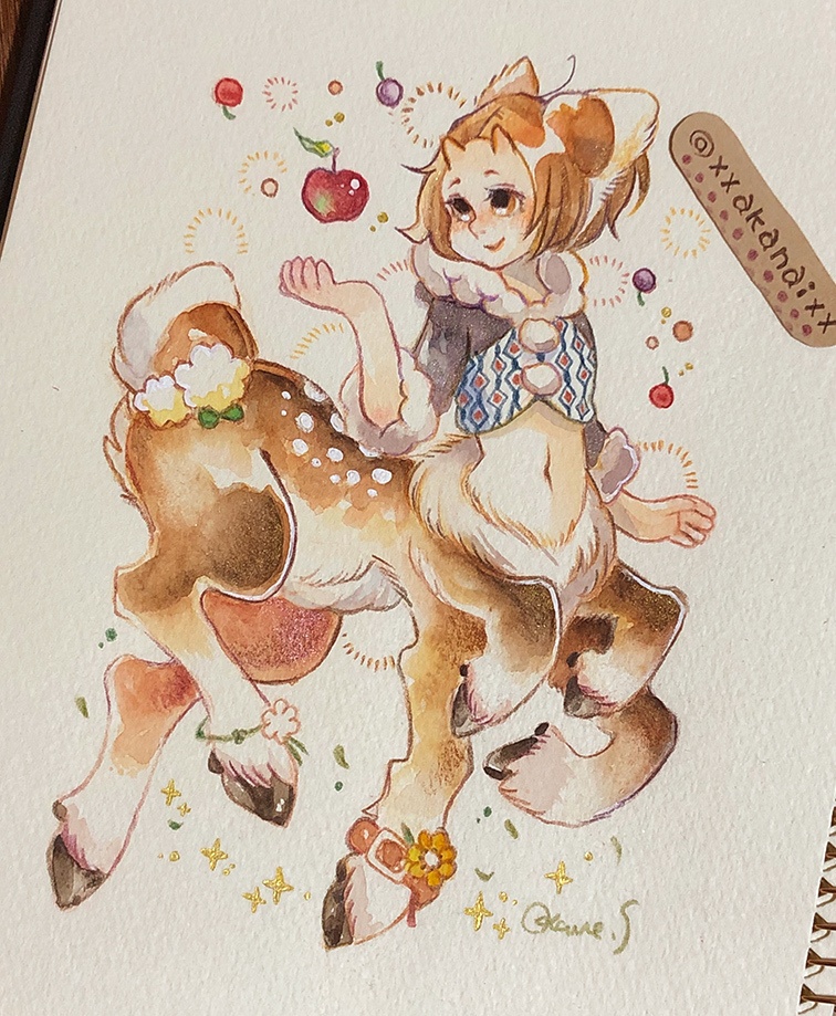 ポルカの日常/木の実【水彩原画】