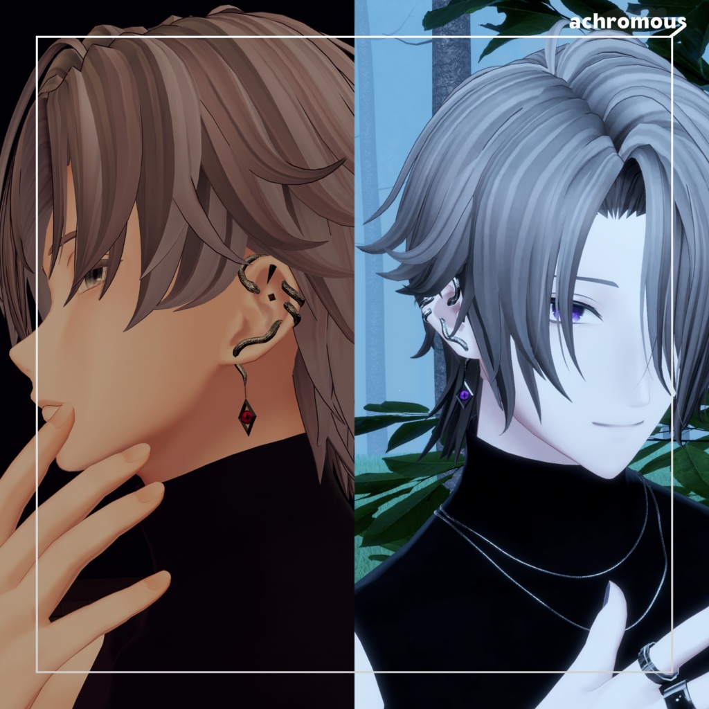 SnakeEarrings【調整用ボーン入り】【3アバター調整済み】