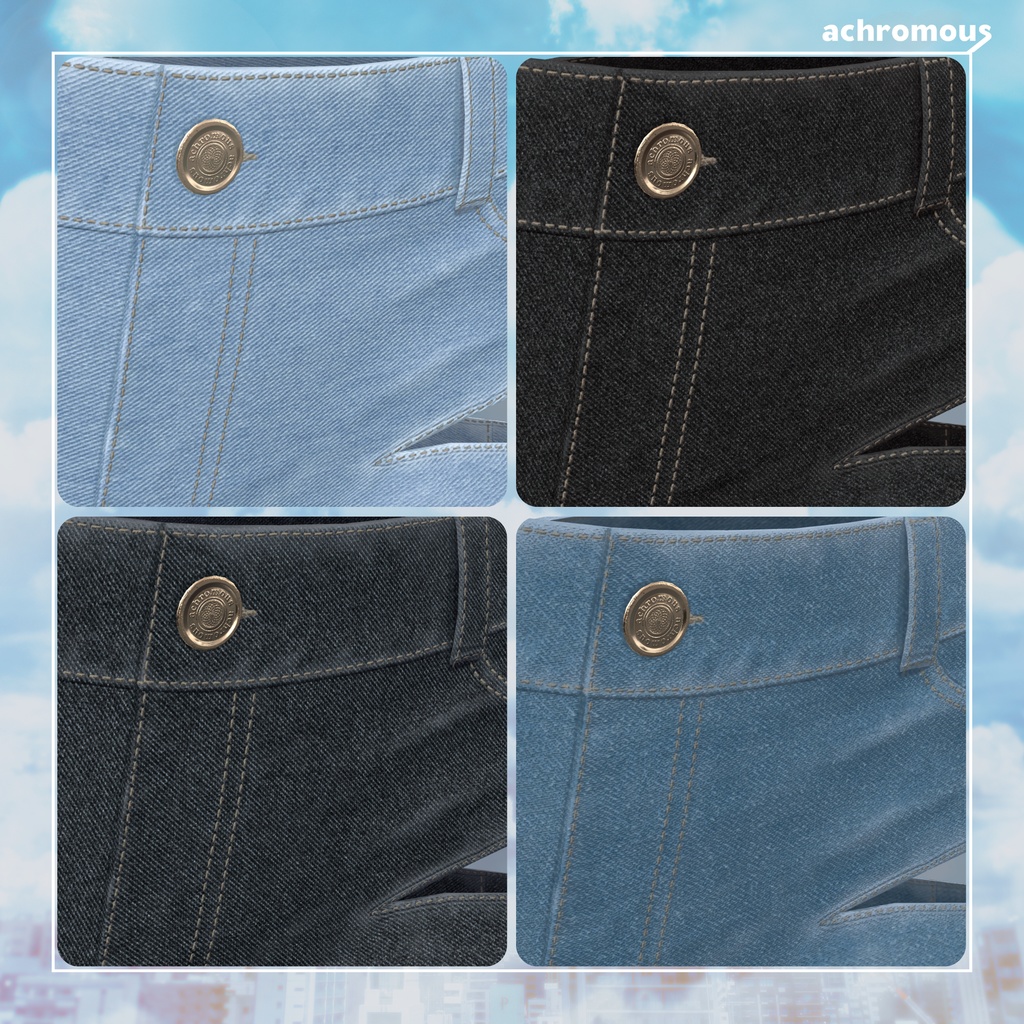 【しなの対応追加】カットアウトホットパンツ+へそ出し結びTシャツ【8アバター対応】