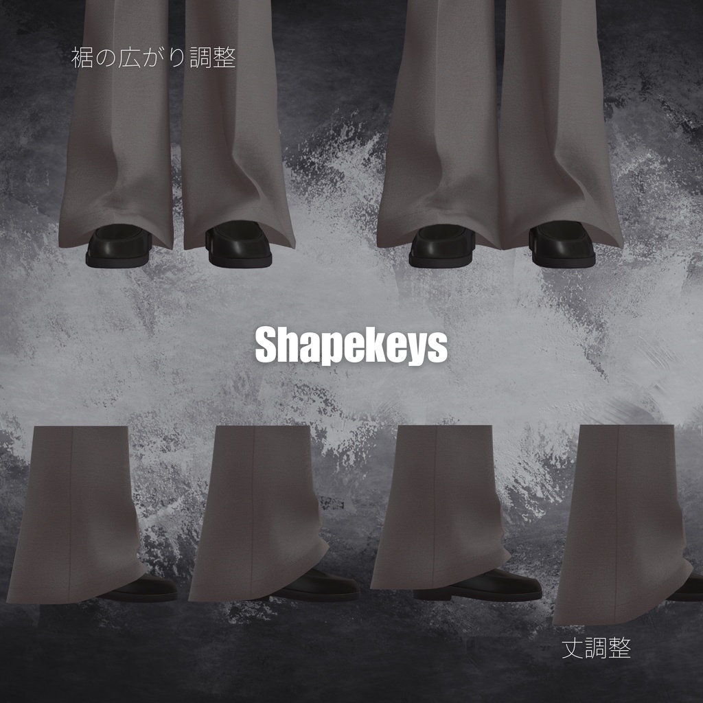 【6アバター対応】 オーバーサイズ柄シャツタックインコーデ