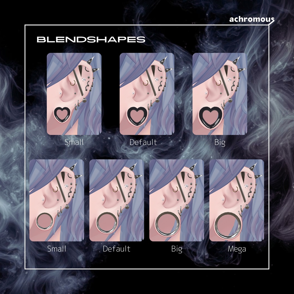 【8アバター対応】サイズ調整できる拡張ピアス+おまけピアスセット -ADJUSTABLE FRESH TUNNEL-