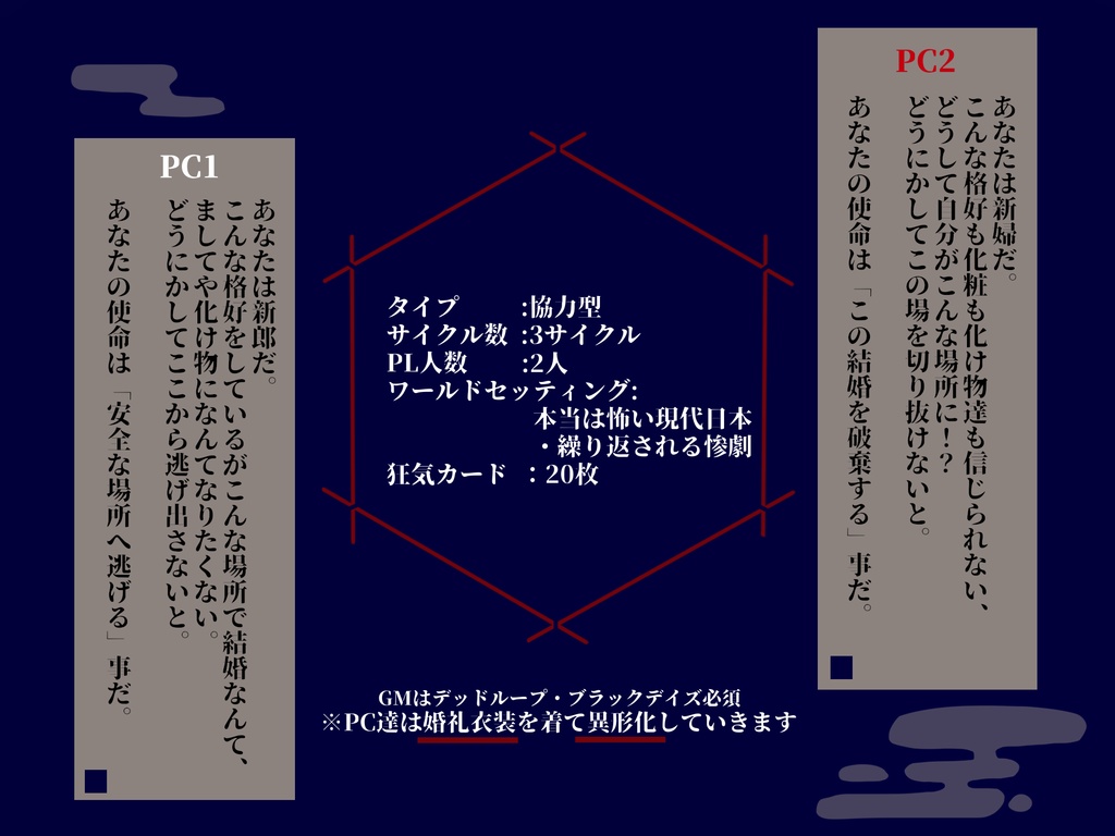 インセインシナリオ「百鬼婚礼逃走劇」