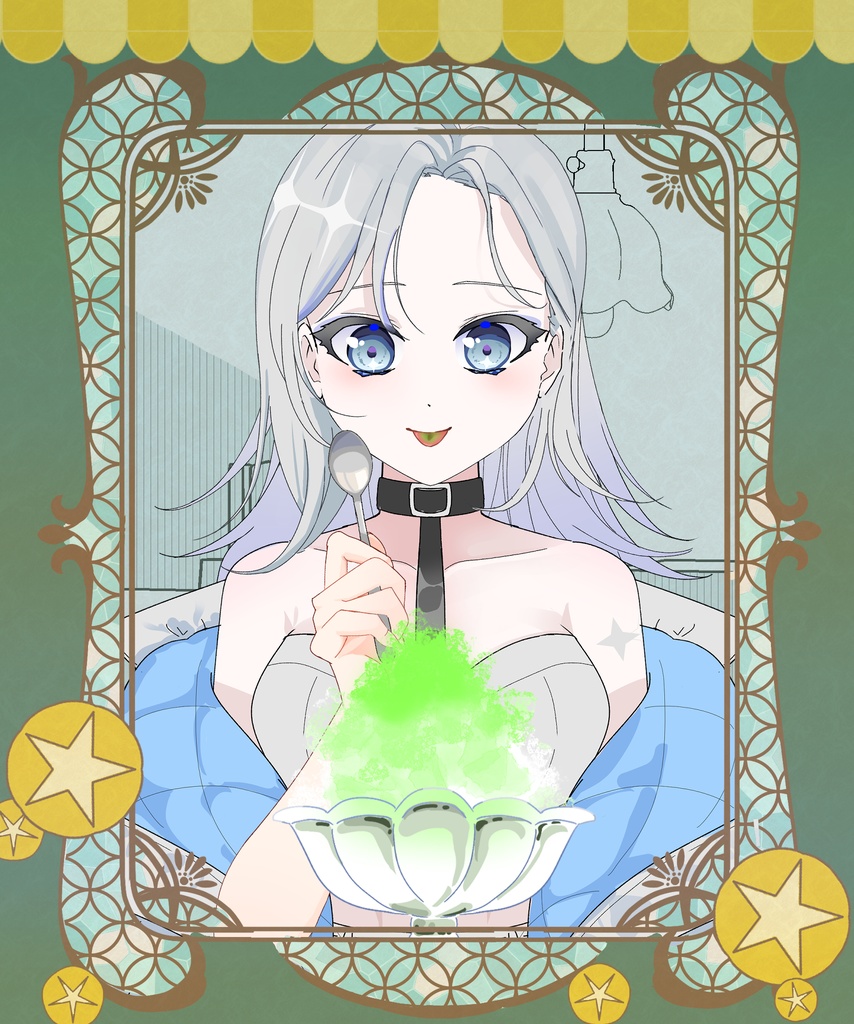 【フリー素材】レトロなかき氷喫茶
