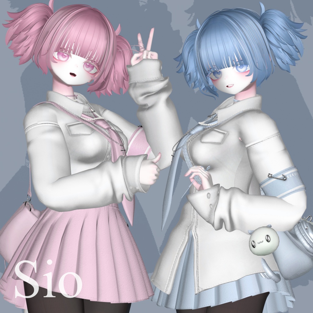 ♥ぼさぼさツインテール/Messy twintail hair【9アバター対応】♡