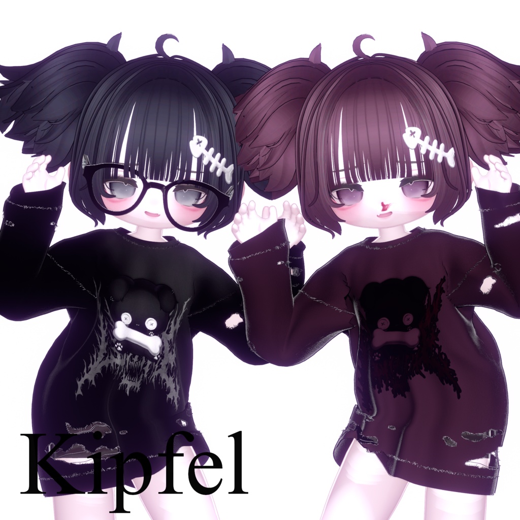 ♥ぼさぼさツインテール/Messy twintail hair【9アバター対応】♡