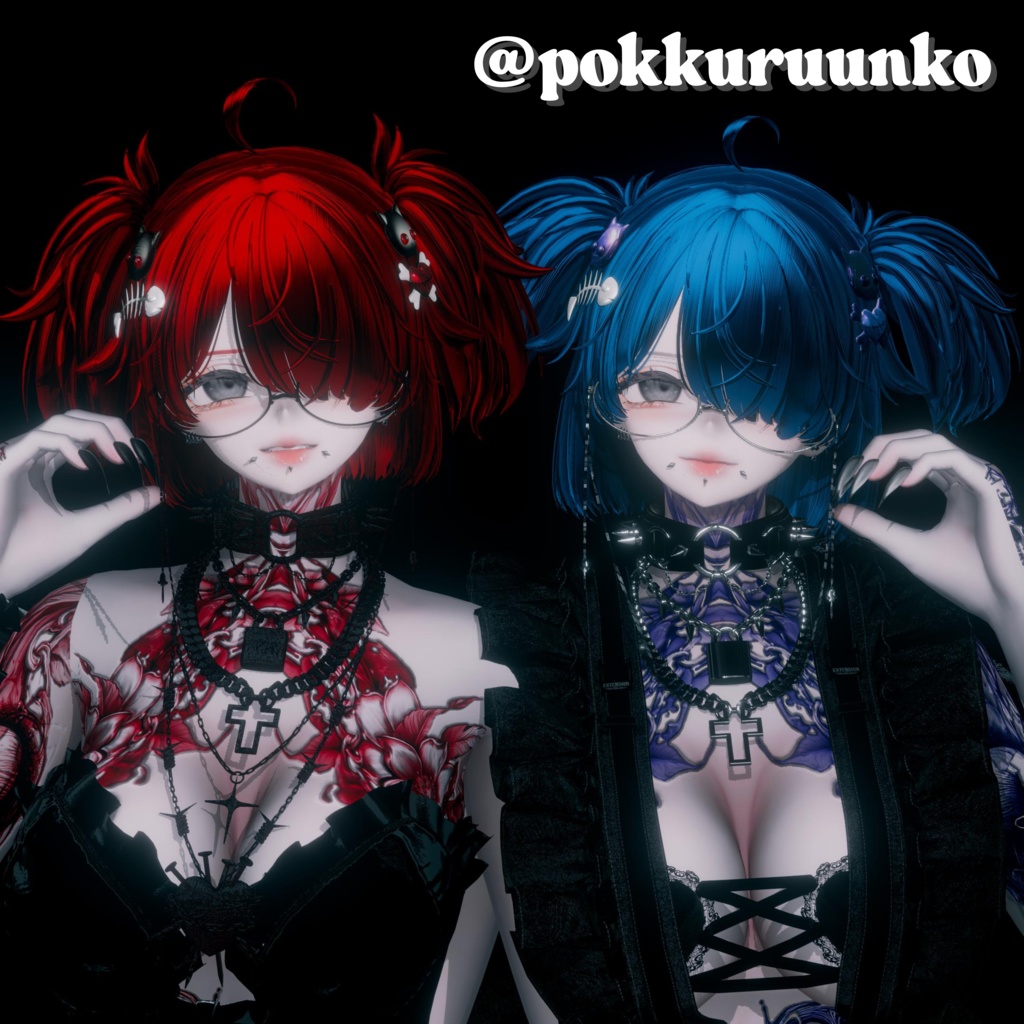 ♥ぼさぼさハーフツイン♥【10アバター対応】