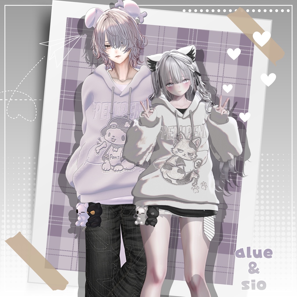 ✨SALE✨♡わんにゃんぱーかー♡【22アバター対応】