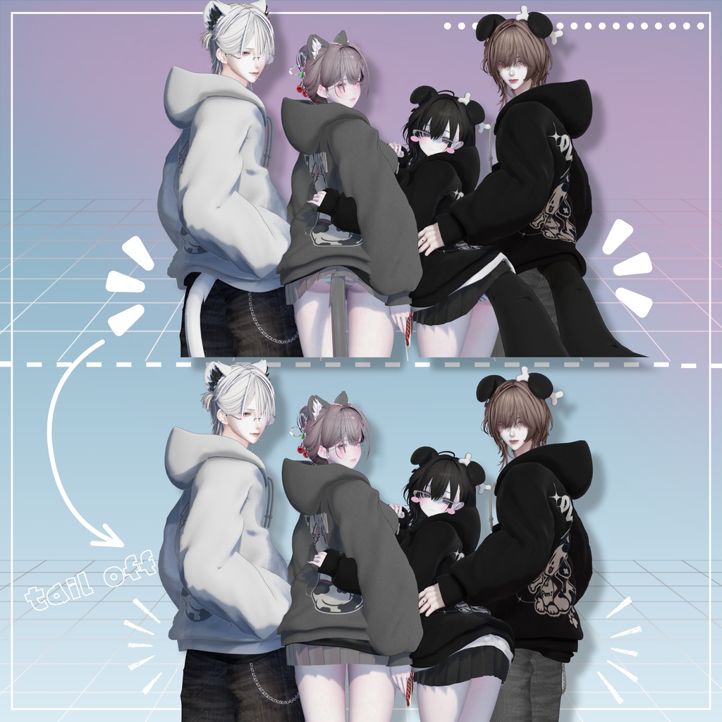 ✨SALE✨♡わんにゃんぱーかー♡【22アバター対応】